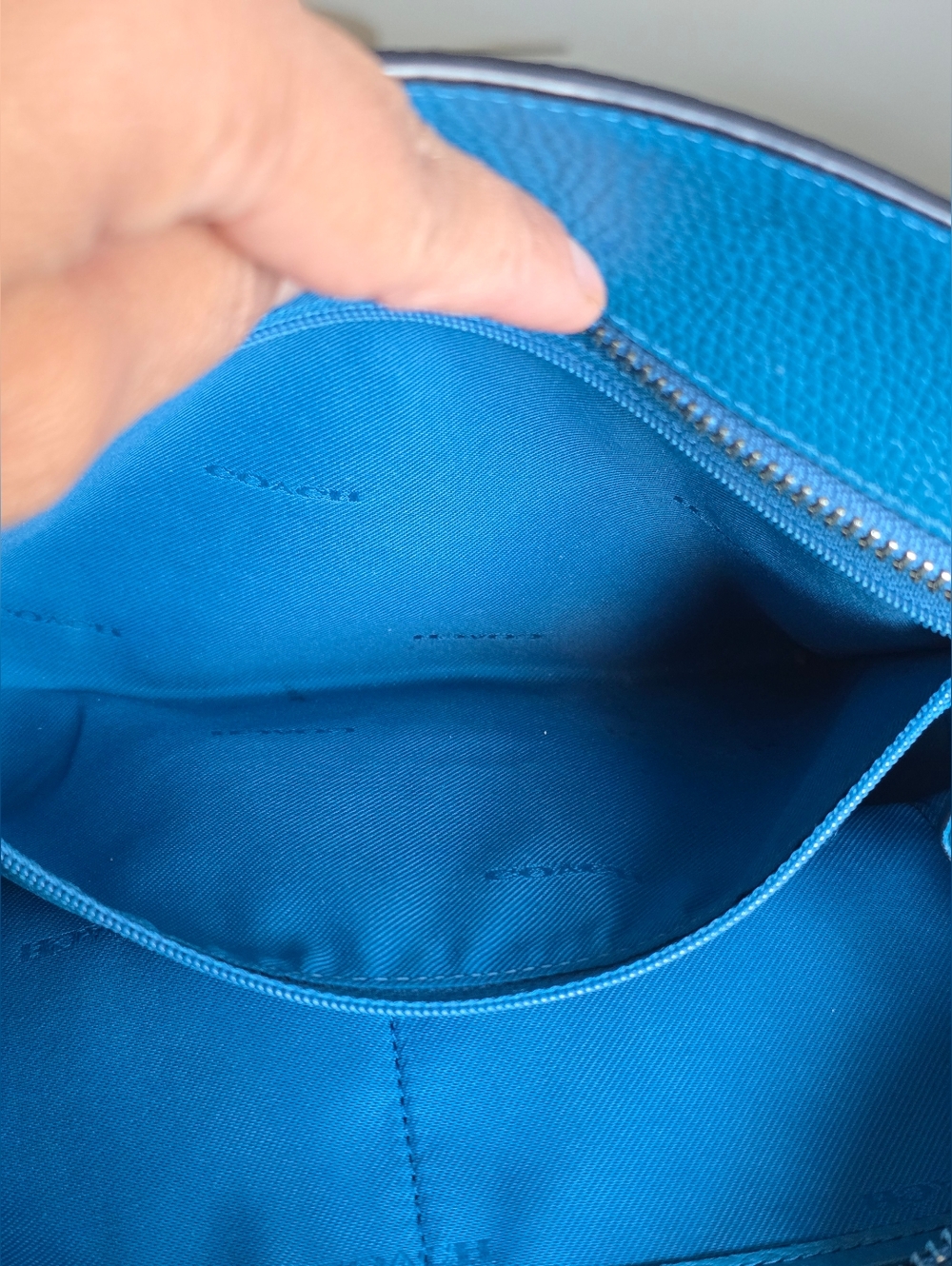 Coach Sophia Small Tote Bright Blue Pebbled Leather 💙 & Silver Hardware #36604 - Picture 10 of 14